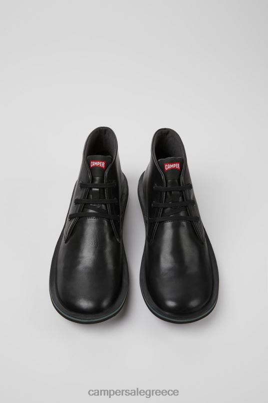αποκλειστικά ανδρικά μποτάκια από μαύρο δέρμα σκαθαριού Camper V20TF1314 μαύρος