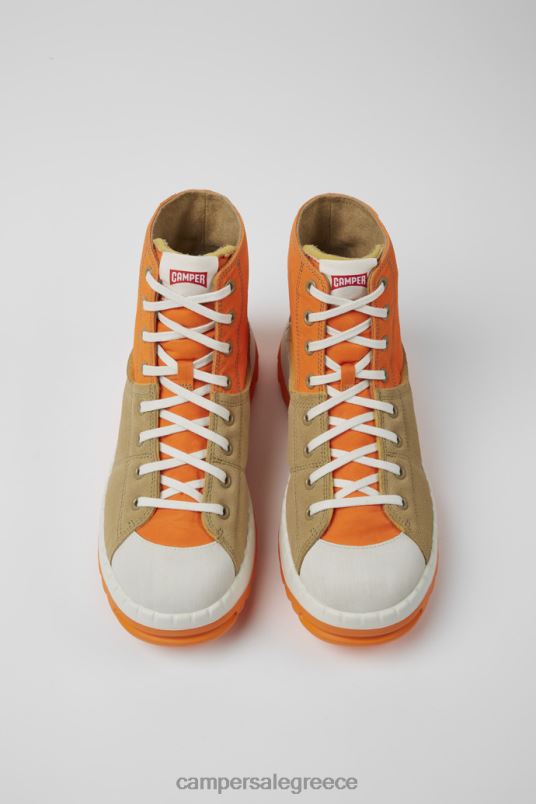 design teix πορτοκαλί και μπεζ μποτάκια για άνδρες Camper V20TF1248 πορτοκάλι
