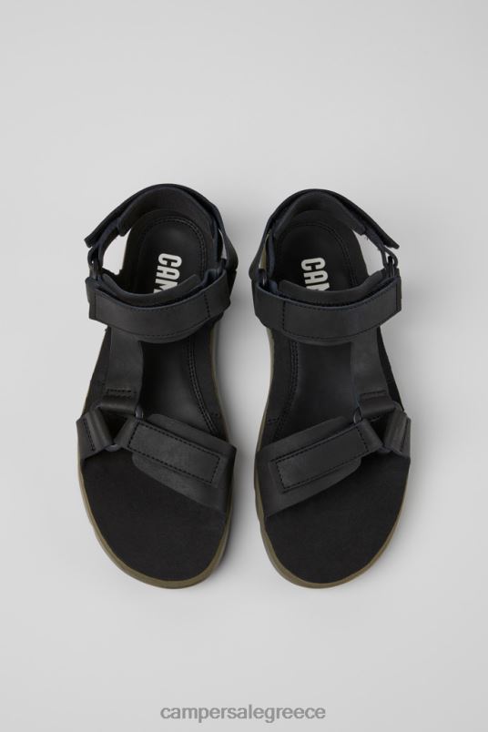 Σχεδιαστικά ανδρικά σανδάλια από μαύρο δέρμα oruga Camper V20TF1220 μαύρος