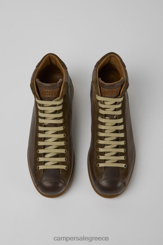 pelotas σκούρο καφέ δερμάτινα μποτάκια αστραγάλου για άνδρες νέες αφίξεις Camper V20TF1306 καφέ