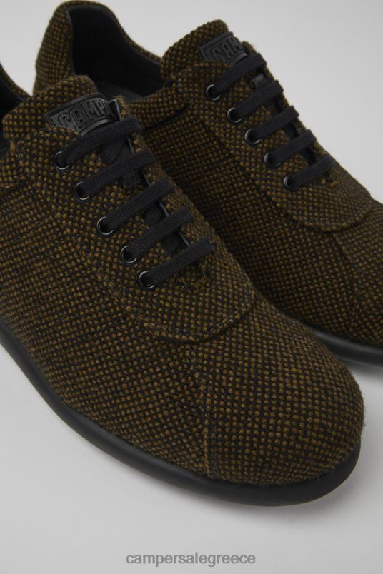 Σχεδιασμός pelotas καφέ μάλλινο βισκόζη και δερμάτινα παπούτσια για άνδρες Camper V20TF1308 καφέ