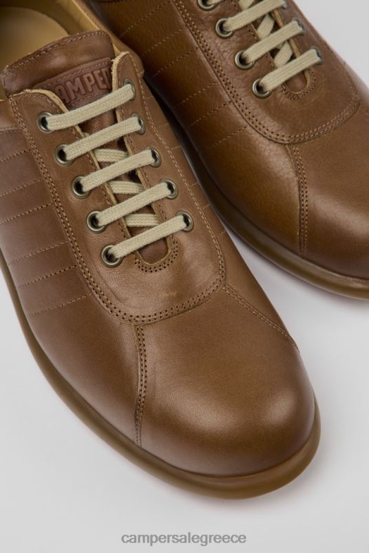 Σχεδιασμός pelotas καφέ δερμάτινα αθλητικά παπούτσια για άνδρες Camper V20TF289 καφέ