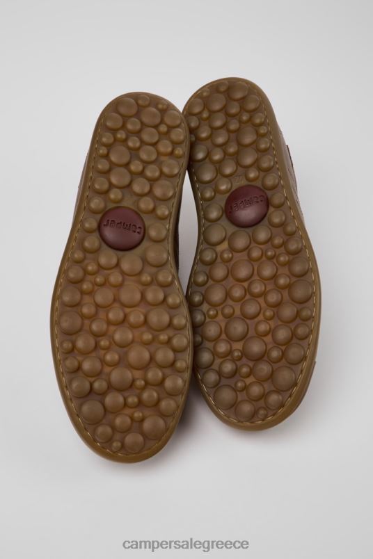 Σχεδιασμός pelotas καφέ δερμάτινα αθλητικά παπούτσια για άνδρες Camper V20TF289 καφέ