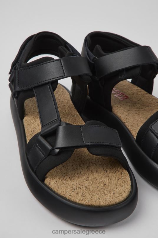 pelotas flota μαύρα δερμάτινα και υφασμάτινα σανδάλια για άνδρες νέες αφίξεις Camper V20TF1197 μαύρος