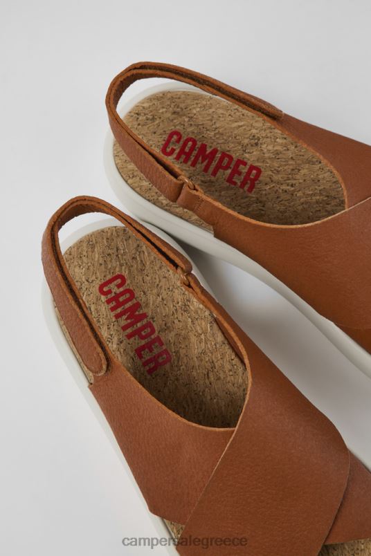 pelotas flota καφέ και λευκά δερμάτινα σανδάλια για άνδρες νέες αφίξεις Camper V20TF1234 καφέ
