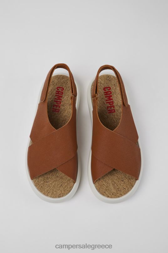 pelotas flota καφέ και λευκά δερμάτινα σανδάλια για άνδρες νέες αφίξεις Camper V20TF1234 καφέ