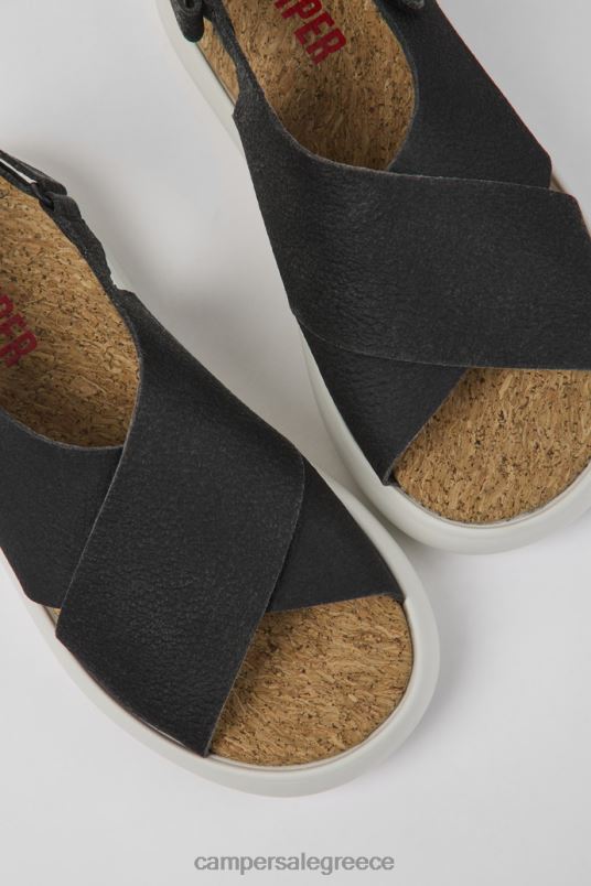 αποκλειστικά ανδρικά δερμάτινα πέδιλα pelotas flota ασπρόμαυρα Camper V20TF1235 μαύρος
