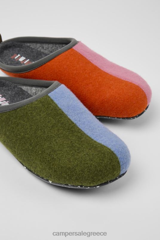 design δίδυμα πολύχρωμες μάλλινες ανδρικές παντόφλες Camper V20TF1744 πολύχρωμος