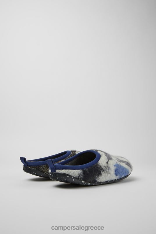 αποκλειστικές παντόφλες wabi μπλε και μαύρες από ανακυκλωμένο μάλλινο για άνδρες Camper V20TF1738 μπλε