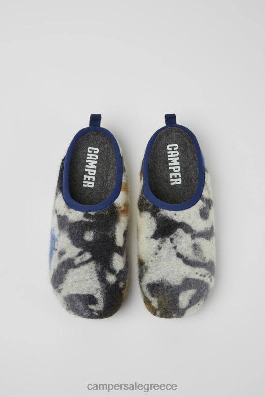 αποκλειστικές παντόφλες wabi μπλε και μαύρες από ανακυκλωμένο μάλλινο για άνδρες Camper V20TF1738 μπλε