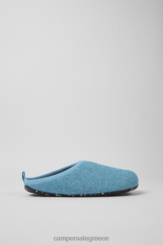 αποκλειστικές ανδρικές παντόφλες από μαλλί και βισκόζη μπλε wabi Camper V20TF1740 μπλε