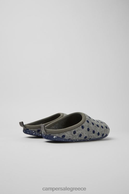 αποκλειστικές μάλλινες παντόφλες wabi γκρι και μπλε για άνδρες Camper V20TF1741 γκρί