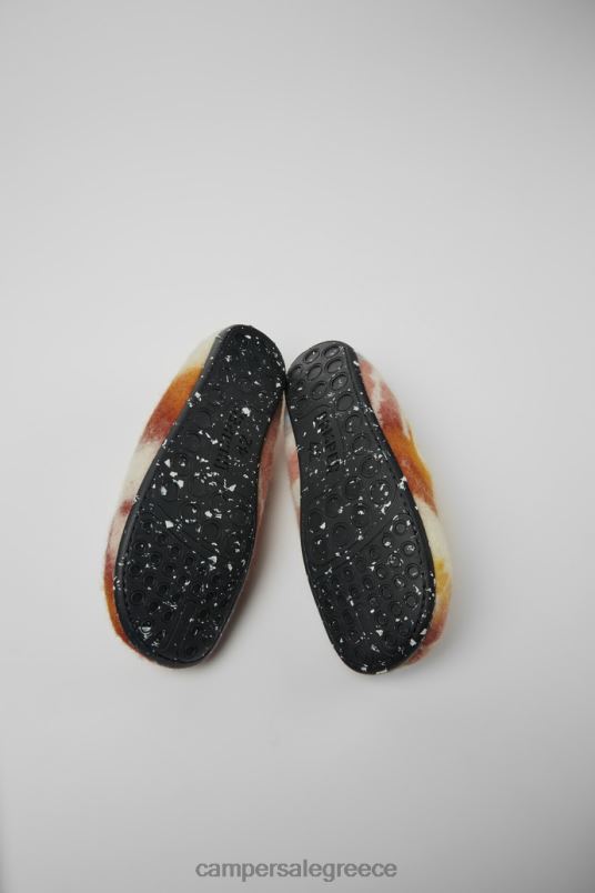 αποκλειστικές ανδρικές παντόφλες από ανακυκλωμένο μάλλινο πορτοκαλί και μπλε wabi Camper V20TF1859 πορτοκάλι