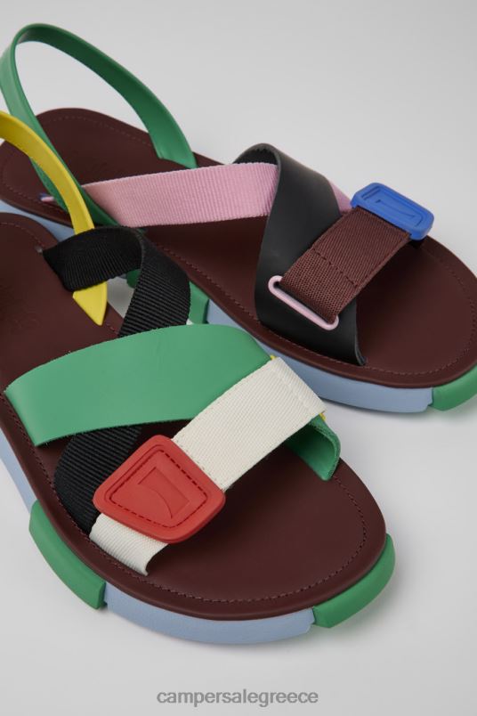 δίδυμα πολύχρωμα δερμάτινα σανδάλια για άνδρες νέες αφίξεις Camper V20TF383 πολύχρωμος