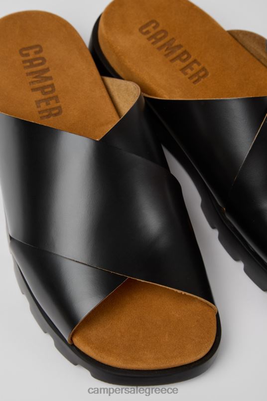 πέδιλο brutus μαύρα δερμάτινα σανδάλια για άνδρες νέες αφίξεις Camper V20TF370 μαύρος