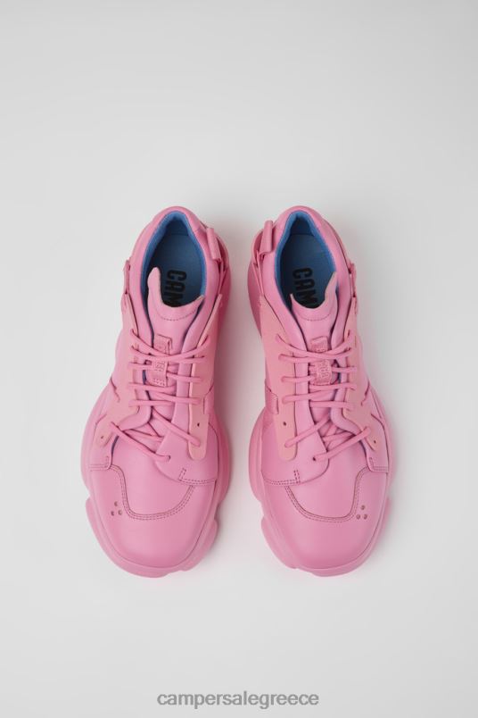 Σχέδιο καρστ ροζ δερμάτινα και υφασμάτινα αθλητικά παπούτσια για άνδρες Camper V20TF1489 ροζ