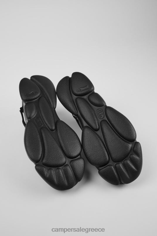 Σχεδιαστικά ανδρικά αθλητικά παπούτσια από μαύρο καρστικό δέρμα και ύφασμα Camper V20TF1491 μαύρος