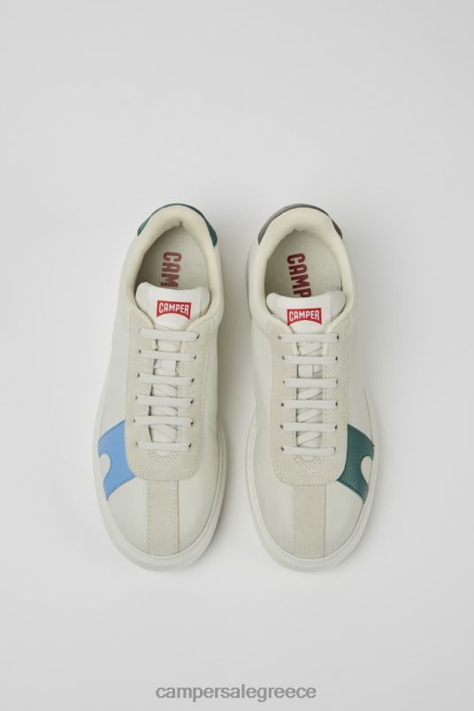 αποκλειστικά δίδυμα, λευκά, μη βαμμένα δερμάτινα και σουέτ αθλητικά παπούτσια για άνδρες Camper V20TF1603 άσπρο