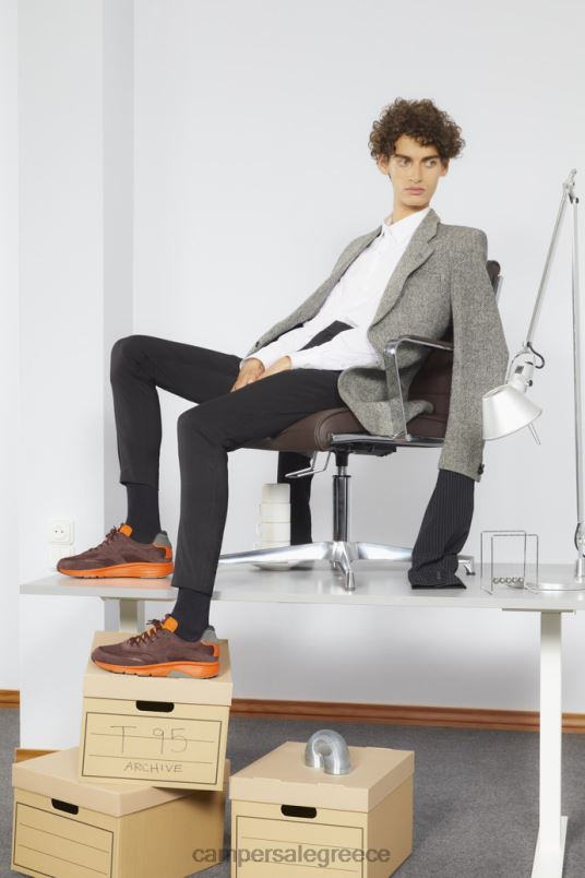 design drift μπορντό και πορτοκαλί πάνινα παπούτσια για άνδρες Camper V20TF1594 Βουργουνδία