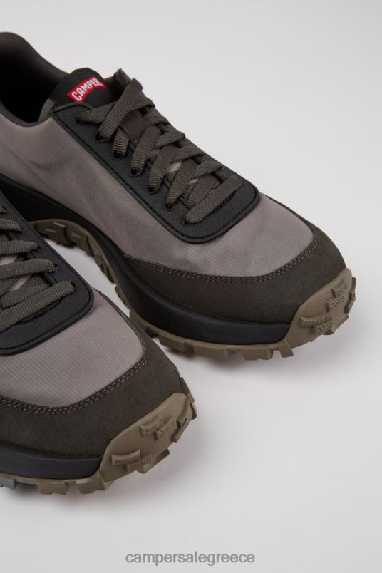 Σχεδιασμός drift trail vibram γκρι και μαύρο πάνινα παπούτσια από ύφασμα και nubuck για άνδρες Camper V20TF1568 γκρί