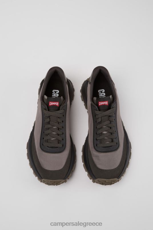 Σχεδιασμός drift trail vibram γκρι και μαύρο πάνινα παπούτσια από ύφασμα και nubuck για άνδρες Camper V20TF1568 γκρί