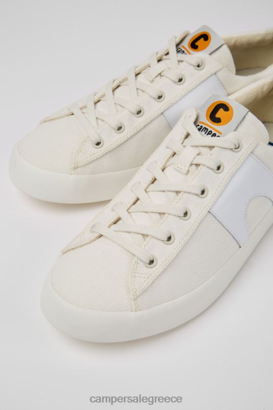 Αποκλειστικά ανδρικά πάνινα παπούτσια από λευκό δέρμα και ανακυκλωμένο βαμβάκι imar Camper V20TF325 άσπρο