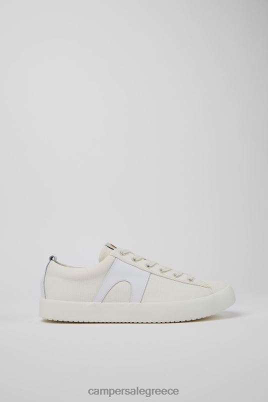 Αποκλειστικά ανδρικά πάνινα παπούτσια από λευκό δέρμα και ανακυκλωμένο βαμβάκι imar Camper V20TF325 άσπρο