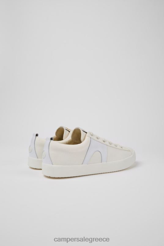 Αποκλειστικά ανδρικά πάνινα παπούτσια από λευκό δέρμα και ανακυκλωμένο βαμβάκι imar Camper V20TF325 άσπρο