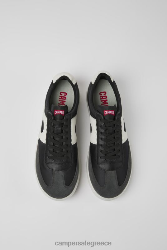 ανδρικά πάνινα παπούτσια από ύφασμα και δέρμα σχεδίασης pelotas xlite λευκά και μαύρα Camper V20TF1537 άσπρο