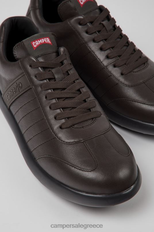 Αποκλειστικά δερμάτινα πάνινα παπούτσια pelotas xlite σε καφέ σκούρο χρώμα Camper V20TF1560 καφέ
