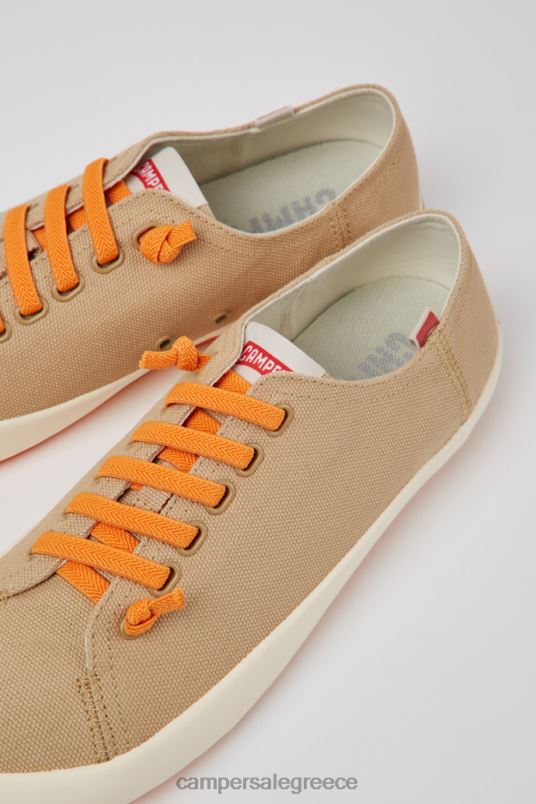 Αποκλειστικά ανδρικά πάνινα παπούτσια peu rambla μπεζ από ανακυκλωμένο βαμβάκι Camper V20TF336 μπεζ