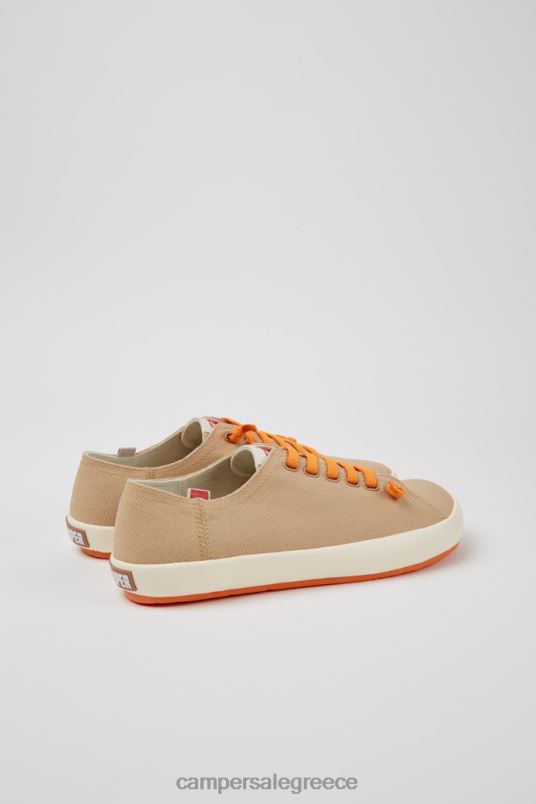 Αποκλειστικά ανδρικά πάνινα παπούτσια peu rambla μπεζ από ανακυκλωμένο βαμβάκι Camper V20TF336 μπεζ
