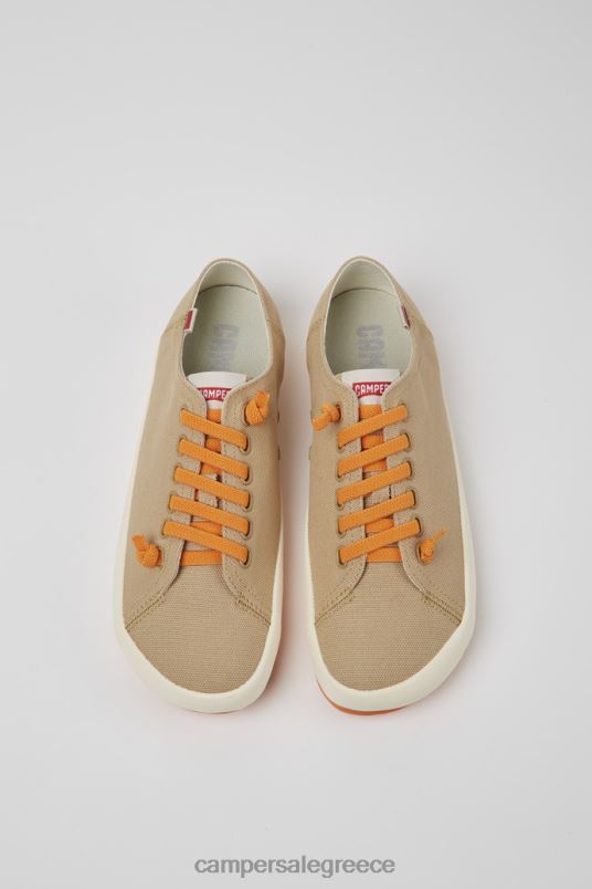 Αποκλειστικά ανδρικά πάνινα παπούτσια peu rambla μπεζ από ανακυκλωμένο βαμβάκι Camper V20TF336 μπεζ