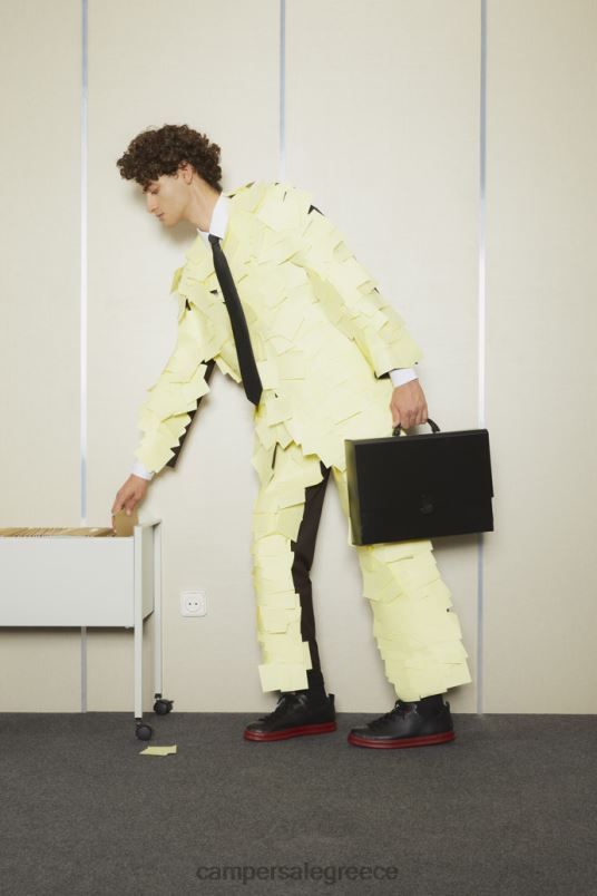 αποκλειστικά ανδρικά αθλητικά παπούτσια runner μαύρα δερμάτινα Camper V20TF1615 μαύρος