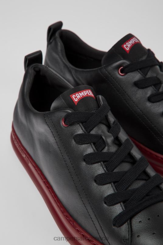 αποκλειστικά ανδρικά αθλητικά παπούτσια runner μαύρα δερμάτινα Camper V20TF1615 μαύρος