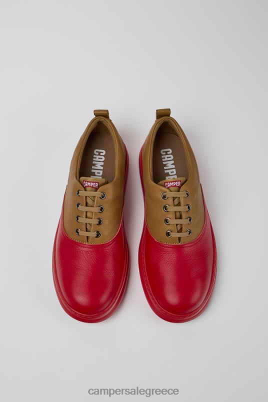 runner καφέ και κόκκινο δερμάτινα αθλητικά παπούτσια για άνδρες νέες αφίξεις Camper V20TF1653 καφέ