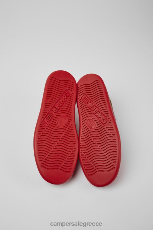 runner καφέ και κόκκινο δερμάτινα αθλητικά παπούτσια για άνδρες νέες αφίξεις Camper V20TF1653 καφέ