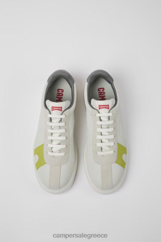 Αποκλειστικά ανδρικά αθλητικά παπούτσια runner k21 λευκά μη βαμμένα δέρματα και nubuck Camper V20TF1509 άσπρο