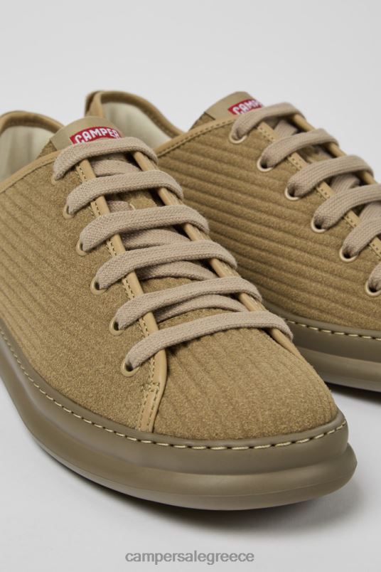 Σχεδιαστικά ανδρικά αθλητικά παπούτσια runner μπεζ από δέρμα και nubuck Camper V20TF1618 μπεζ