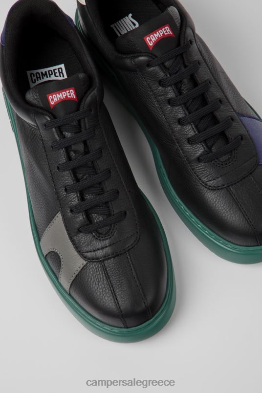 δίδυμα μαύρα δερμάτινα sneakers για άνδρες αποκλειστικά Camper V20TF1602 μαύρος