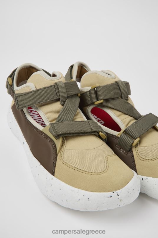 ανδρικά sneakers ημι-ανοιχτών δερμάτινων και υφασμάτινων ντιζάιν peu stadium λευκά Camper V20TF1498 άσπρο