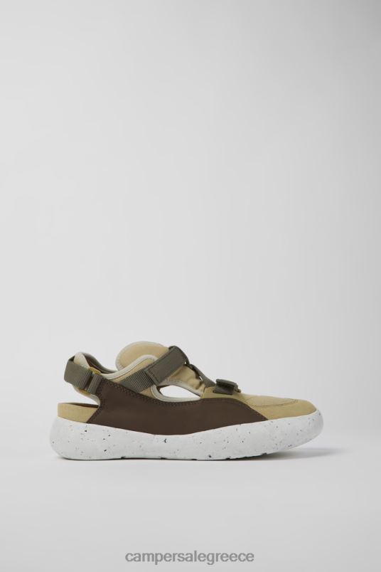 ανδρικά sneakers ημι-ανοιχτών δερμάτινων και υφασμάτινων ντιζάιν peu stadium λευκά Camper V20TF1498 άσπρο