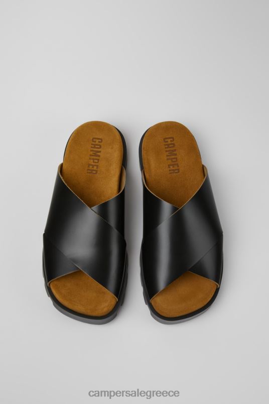 Design Brutus Sandal Black Leather Sandals For Women Camper V20TF4 Black