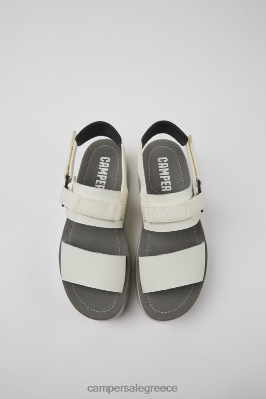 Oruga Up White And Black Leather Sandals For Women Exclusive Camper V20TF15 White
