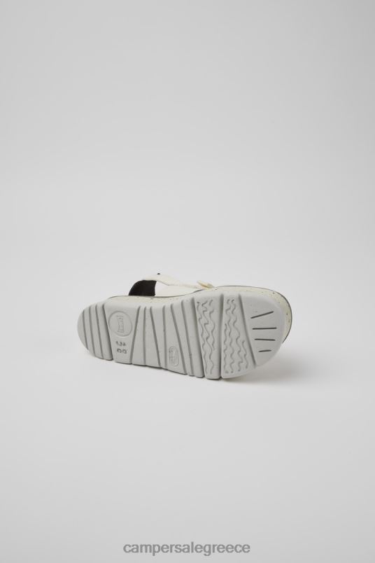 Oruga Up White And Black Leather Sandals For Women Exclusive Camper V20TF15 White
