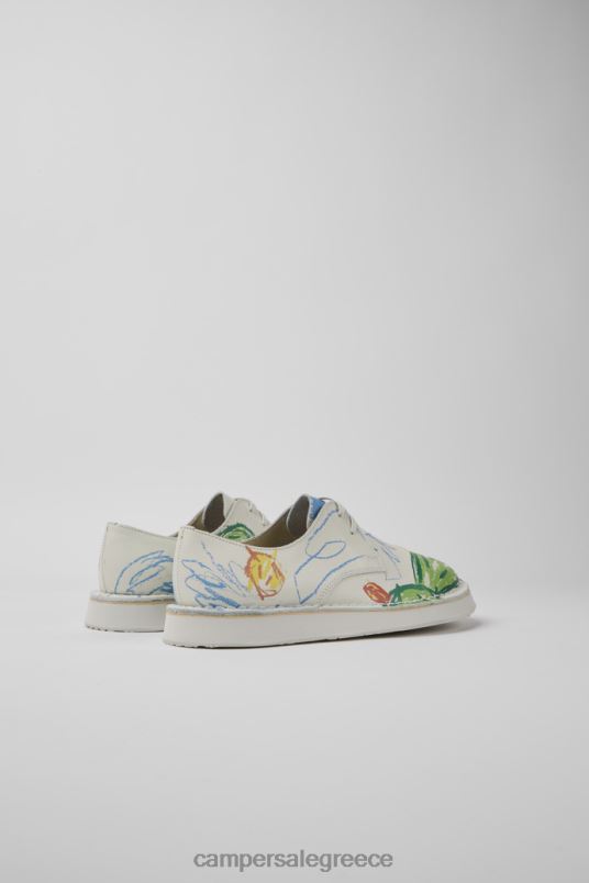 Twins White Printed Leather Shoes For Women Exclusive Camper V20TF30 White