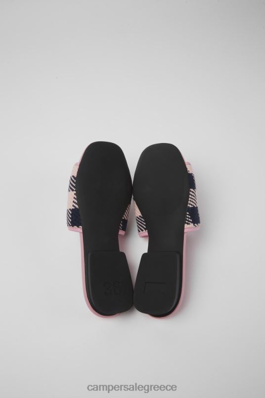 Casi Myra Pink And Black Recycled Cotton Sandals For Women New Arrivals Camper V20TF44 Pink