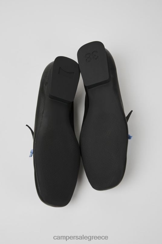 Design Casi Myra Black And Blue Leather Loafers For Women Camper V20TF50 Black