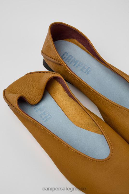 Design Casi Myra Brown Leather Shoes For Women Camper V20TF40 Brown