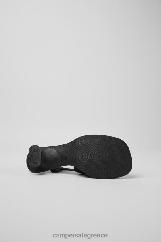 Design Dina Black Leather Sandals For Women Camper V20TF61 Black